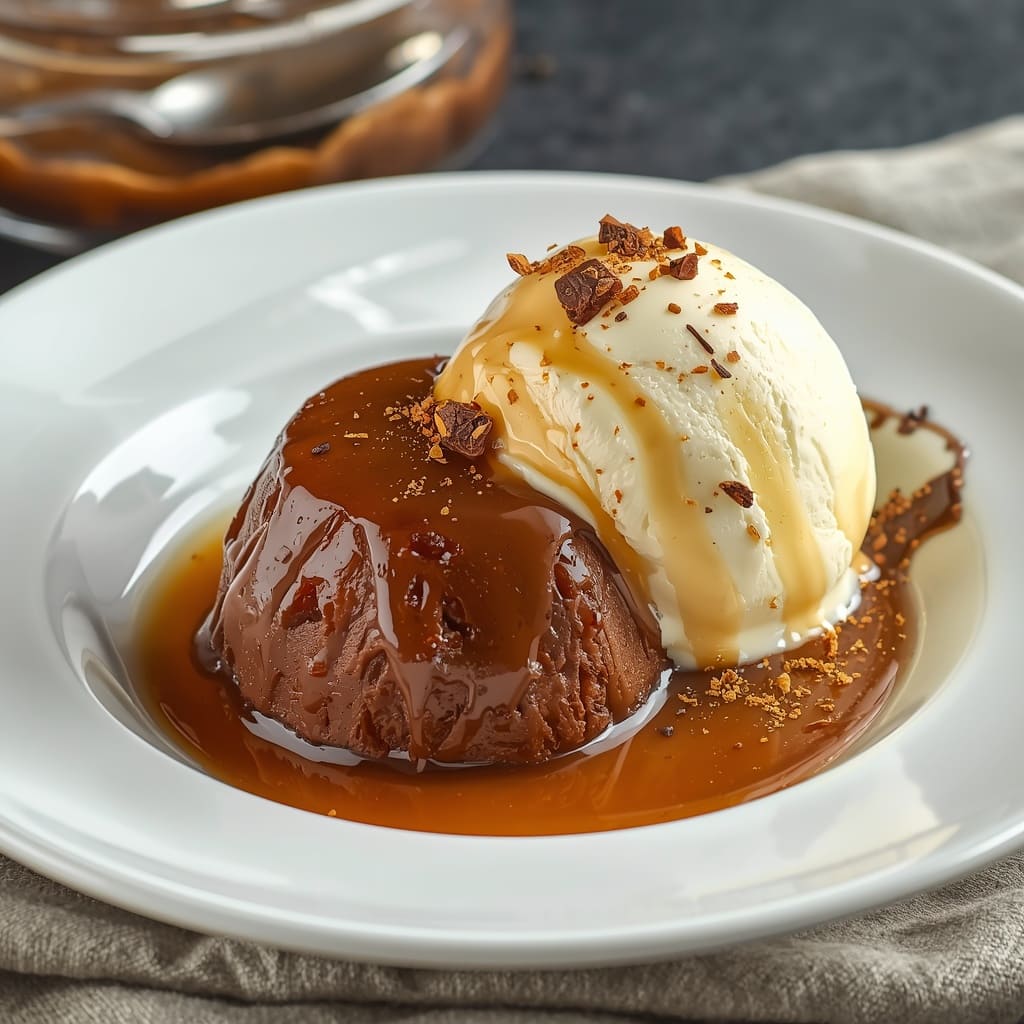 Toffee Date Pudding with Milk Gelato One Fifteenth Coffee